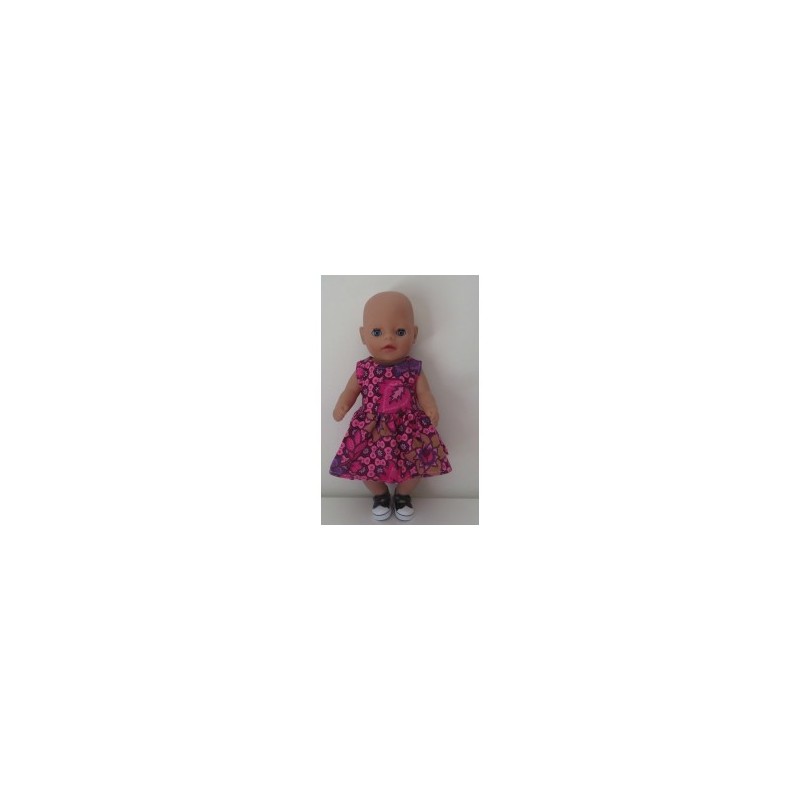 jurk roze gebloemd baby born little 36cm
