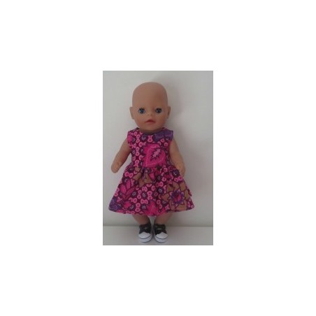 jurk roze gebloemd baby born little 36cm