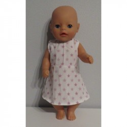 jurk  met oud roze sterren baby born little 36cm