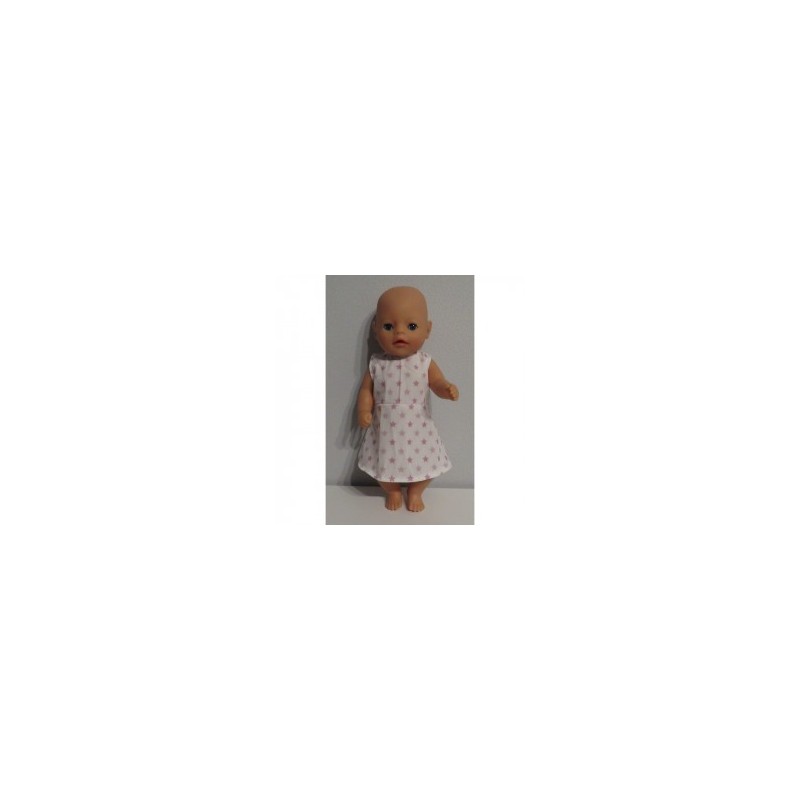 jurk  met oud roze sterren baby born little 36cm