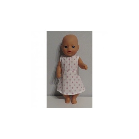 jurk  met oud roze sterren baby born little 36cm