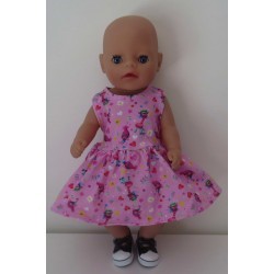 jurk roze trollz baby born little 36cm