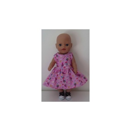 jurk roze trollz baby born little 36cm
