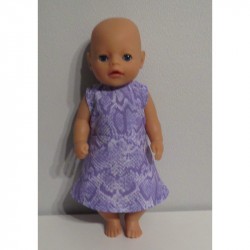 jurk lila slangen print baby born little 36cm