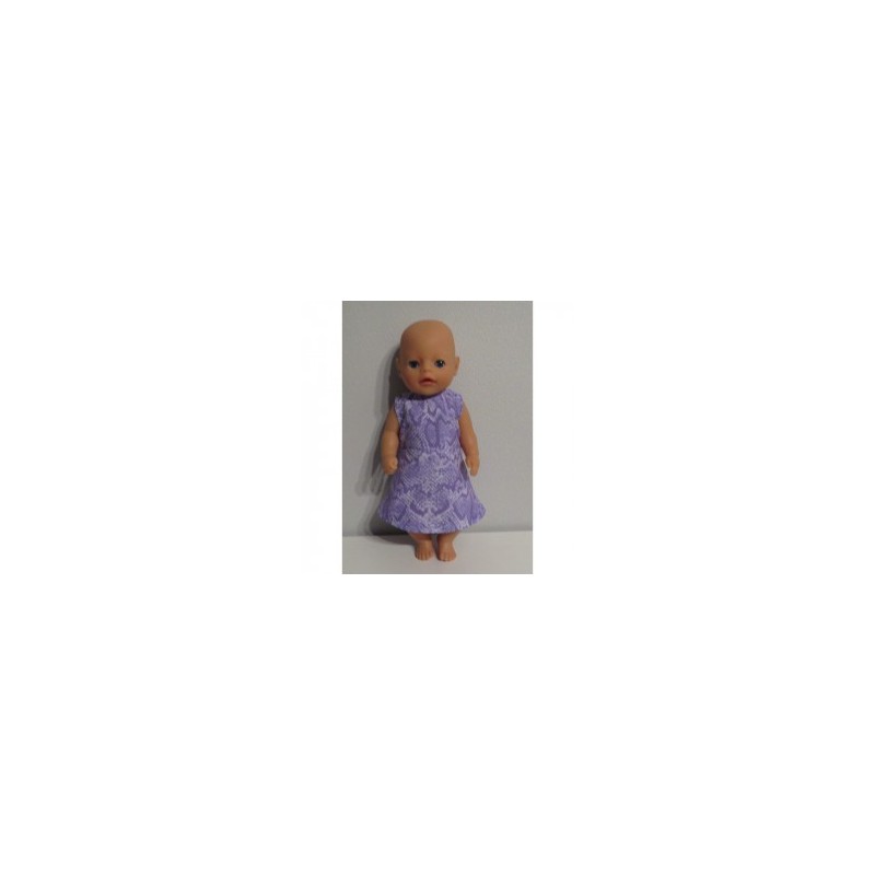 jurk lila slangen print baby born little 36cm
