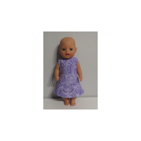 jurk lila slangen print baby born little 36cm