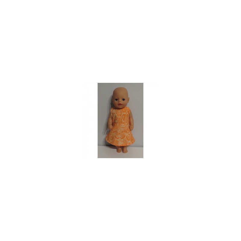 jurk oranje slangen print baby born little 36cm