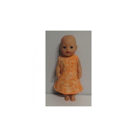 jurk oranje slangen print baby born little 36cm