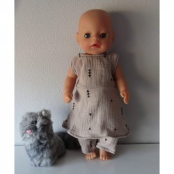 jurk grijs baby born little 36cm