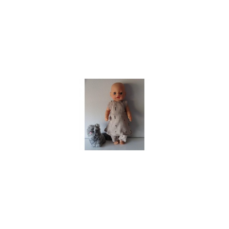 jurk grijs baby born little 36cm