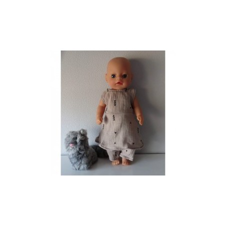 jurk grijs baby born little 36cm
