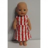 jurk gestreept met roosjes baby born little 36cm