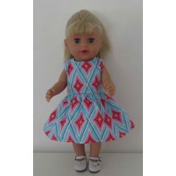 jurk geruit baby born little 36cm