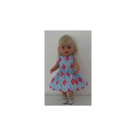 jurk geruit baby born little 36cm