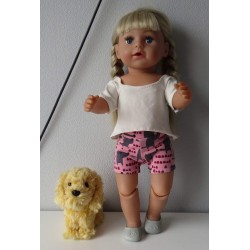zomerse korte broek set roze hond baby born 43cm