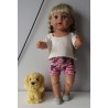 zomerse korte broek set roze hond baby born 43cm