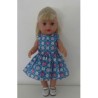 jurk blauw met bloemen baby born little 36cm