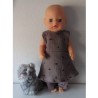 jurk donker grijs baby born little 36cm