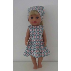 jurk groen met bloemen baby born little 36cm