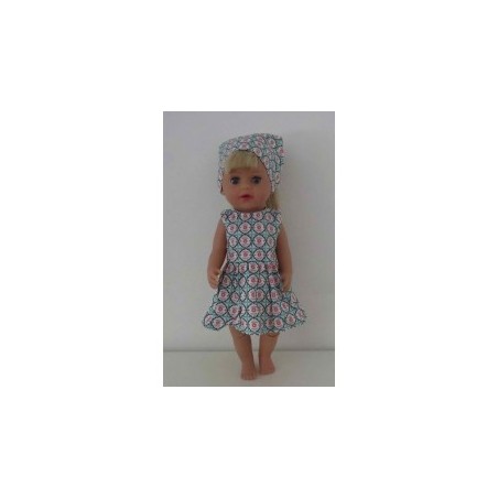 jurk groen met bloemen baby born little 36cm