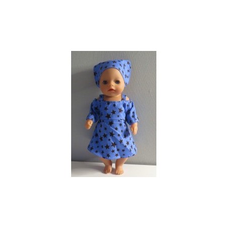 zomerse jurk blauw met sterren baby born little 36cm