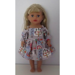 zomerse jurk grijs slakkken baby born little 36cm