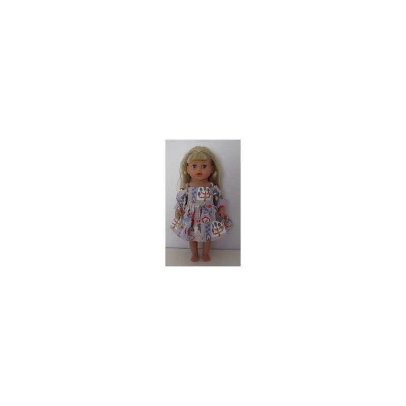 zomerse jurk grijs slakkken baby born little 36cm