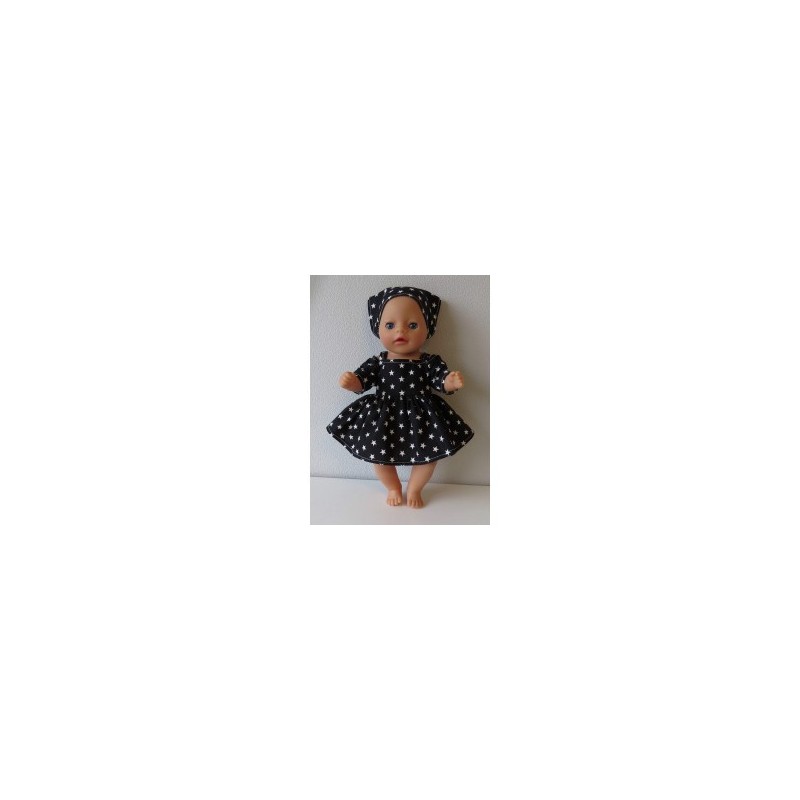 zomerse jurk zwart sterren baby born little 36cm