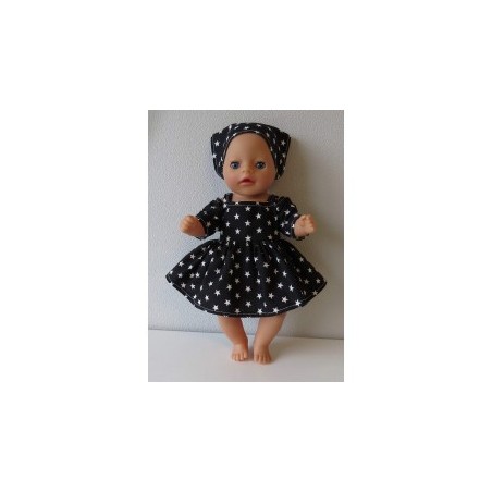 zomerse jurk zwart sterren baby born little 36cm