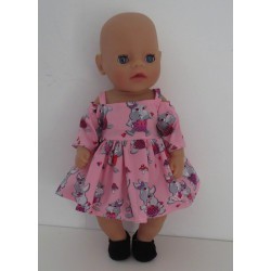 zomerse jurk roze konijn baby born little 36cm