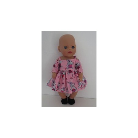 zomerse jurk roze konijn baby born little 36cm
