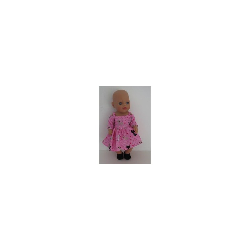 zomerse jurk roze kat baby born little 36cm