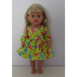 zomerse jurk groen vogels baby born little 36cm