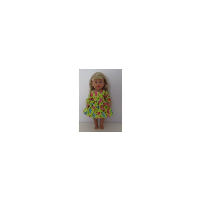zomerse jurk groen vogels baby born little 36cm