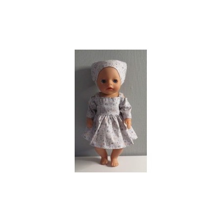 zomerse jurk grijs konijnen baby born little 36cm