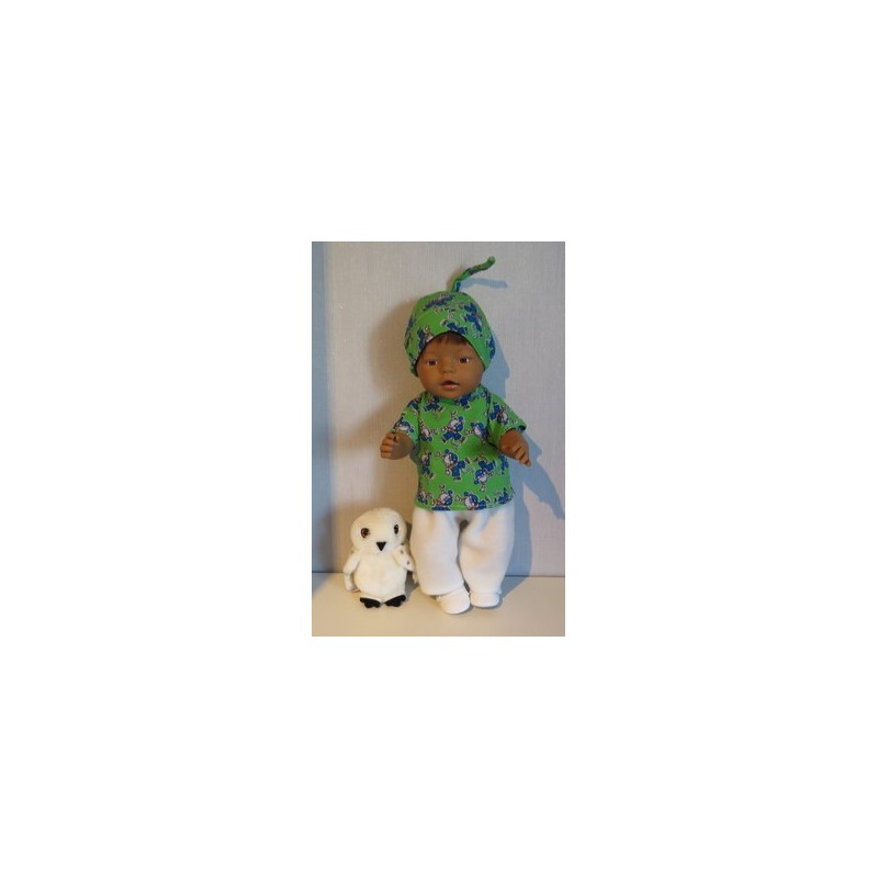 complete set met apen groen baby born 43cm