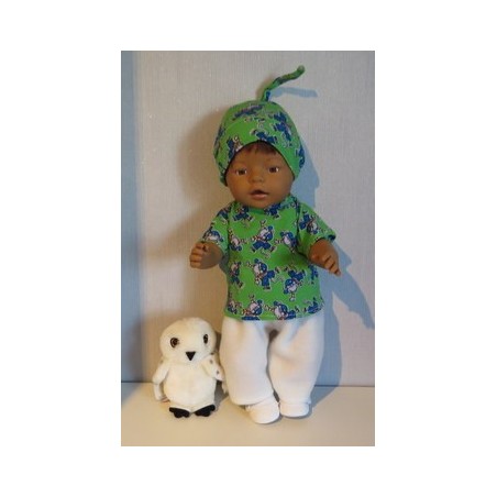complete set met apen groen baby born 43cm