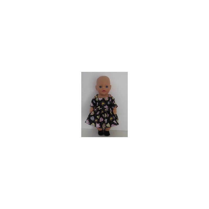 zomerse zwart met hartjes jurk baby born little 36cm