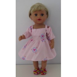 zomerse jurk roze hartjes baby born little 36cm