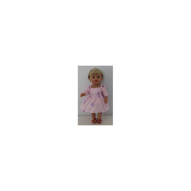 zomerse jurk roze hartjes baby born little 36cm