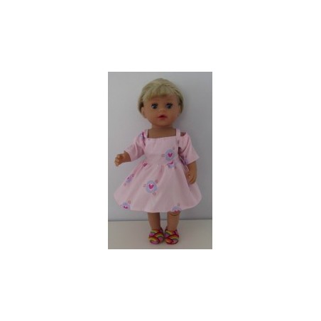 zomerse jurk roze hartjes baby born little 36cm