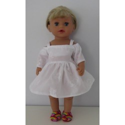 zomerse jurk wit met olifanten baby born little 36cm