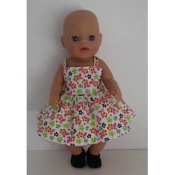 zonnejurk oranje bloemen baby born little 36cm