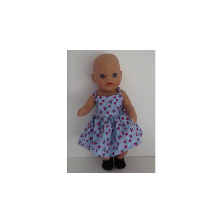 zonnejurk blauw kersjes baby born little 36cm