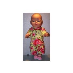 korte broek set geel vlinders baby born 43cm