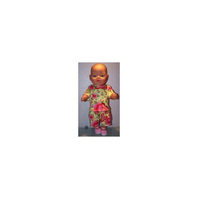 korte broek set geel vlinders baby born 43cm