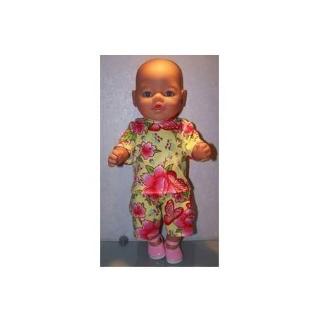 korte broek set geel vlinders baby born 43cm
