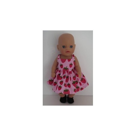 zonnejurk roze aardbeien baby born little 36cm