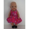 zonnejurk hard roze bloemen baby born little 36cm