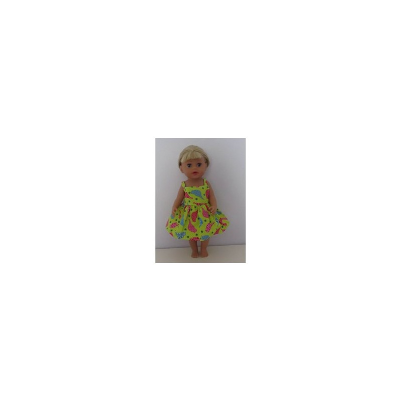 zonnejurk groen vogels baby born little 36cm